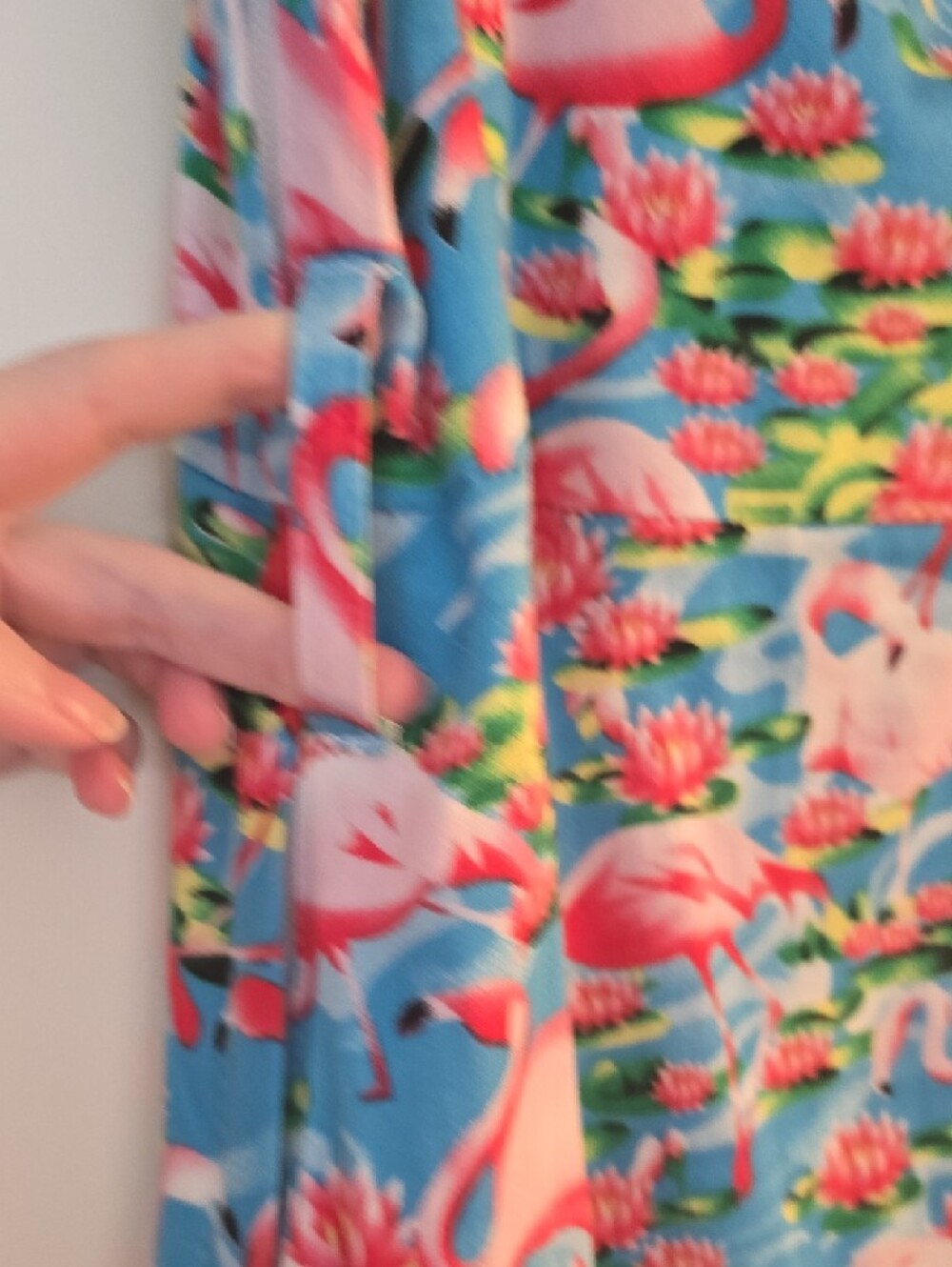 Blue Flamingo Print Summer Dress - Womens - Picture 5 of 6